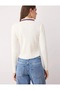 Women's Ecru Ribbed Knitwear Cardigan - 3