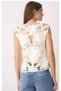 Women's Ecru Floral Crochet Detailed Knitwear Thin Blouse 009012 - 4