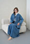 Women's Embroidered Wide Fit Long Summer Denim Kimono Double Set - 6