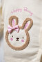 Rocha Baby Happy Bunny Embroidered 3-Piece Set - Pants with Booties and Hat with Ears Set - 7