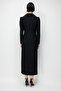 Women's Double-Breasted Collar Bead Detailed Long Dress 0098 Black - 4