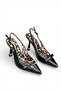Women's Semi-Glossy High Heel Stiletto Buckled Leopard Sole - 2