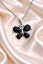 Elegant Butterfly Shaped Women's Necklace with Natural Stone Detail - 2