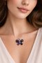 Elegant Butterfly Shaped Women's Necklace with Natural Stone Detail