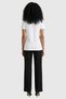 Short Sleeve Crew Neck Feathered Triangle Women's White T-Shirt W6Gi11K3026-G011 - 3