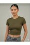 Women's 4-Pack Corded Fabric Ribbed Knit Cotton Pack Body-Fitting Crew Neck T-Shirt-Tank Top Set C Cropped Blouse - 4