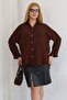 Plus Size Ayrobin Fabric Shirt with Pearl Brooches on the Sides - 3