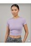Women's 4-Pack Corded Fabric Ribbed Knit Cotton Pack Body-Fitting Crew Neck T-Shirt-Tank Top Set C Cropped Blouse - 4
