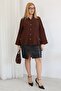 Plus Size Ayrobin Fabric Shirt with Pearl Brooches on the Sides - 2