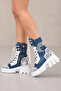 Lace Detailled Denim Boots Shoes Summer Women's - 4