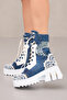 Lace Detailled Denim Boots Shoes Summer Women's