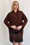 Plus Size Ayrobin Fabric Shirt with Pearl Brooches on the Sides - 5