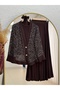 Buhara Mesh Suit with Trousers-Ga829 Brown - 2