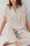 Boxed Women's Short Sleeve Printed Pajama Set – 50% Cotton 50% Modal, Striped Bottom with Pockets - 2