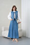 Women's Embroidered Summer Denim Vest Double Set - 2