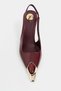 Viper Claret Red Patent Leather Gold Framed Stone Accessory Detail Pointed Toe Women's Heeled Shoes - 6