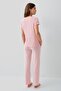 Women's Short Sleeve Pajama Set – 50% Modal 50% Cotton, Striped Long Bottom, Comfortable Fit - 4