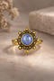 Natural Stone Brass Ring - 2