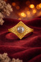 Natural Stone Brass Ring - 2