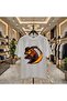 Korkuluk Ateş Printed 100% Cotton Oversized Loose Regular Fit Crew Neck T-Shirt