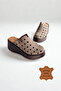Mink Suede Genuine Leather Wedge Heel Slipper Of1720 - 8