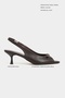 Rone Brown Matte Pointed Toe Open Front Buckled Stiletto Heel U Women's Shoes - 3