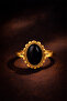 Natural Stone Brass Ring