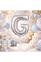 Silver "G" Letter Foil Balloon – 1 Piece (Helium & Air Compatible)