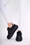 Women's Black Lace-Up Thick Soled Sneakers Sneakers - 4