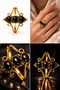 Natural Stone Brass Ring - 3