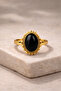 Natural Stone Brass Ring - 4