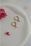 Zircon Stone Hoop Earrings – Minimal Earrings with Solitaire Charm Detail - 4