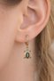 Zircon Stone Turtle Charm Hoop Earrings – Minimal Earrings with Meaningful Figures