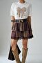 Lace Detailed Layered Mini Skirt - 2