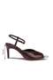 Women's Ankle-Tie Stone High Heeled Open Back Pointed Toe Patent Leather Evening Dress Shoes 17435 - 2