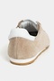 Ladin Beige Suede Leather Flat Sole Lace-Up Women's Sports Shoes - 8