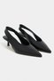 Lunix Black Matte Pointed Toe Slingback Stiletto Heel U Women's Shoes - 5