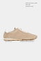 Ladin Beige Suede Leather Flat Sole Lace-Up Women's Sports Shoes - 2