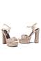 Women's High Heels Ankle-Tie Pattern Detailed Stone Platform Evening Dress Shoes 22005 - 5