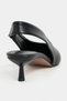Lunix Black Matte Pointed Toe Slingback Stiletto Heel U Women's Shoes - 9