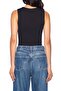Women's Slim Fit Basic T-Shirt – Double Layered Gathering Black Top - 4