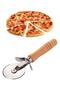 Bamboo Strappy Pizza Dough Cutter 17 cm Steel Pizza Cutter - 2