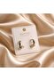 Xuping Jewelry Knitted Patterned Stone Minimalist Earrings - 3