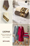 6 Piece Striped Bathrobe Set 100% Cotton Certified + Gift Leopard 2-Piece Coffee Cream Hand Towel Dowry - 4