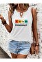 Women's Sarcasm Printed Half V-Neck Sleeveless Regular Fit Casual T-Shirt