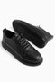 Men's Black Smart Lace-Up Casual Lightweight Poly Stitched Sole Walking Guaranteed Sports Shoes - 5