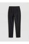 Black High Waist Women's Pleated Leggings Pants - 2