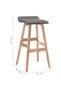Bar stool, dark grey, fabric - 7