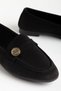 131 Black Suede Classic Masculine Casual Women's Ballet Flats - 3