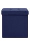 Folding storage stool, blue, imitation canvas - 3